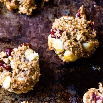 White Chocolate Chip Cranberry Breakfast Cookies.