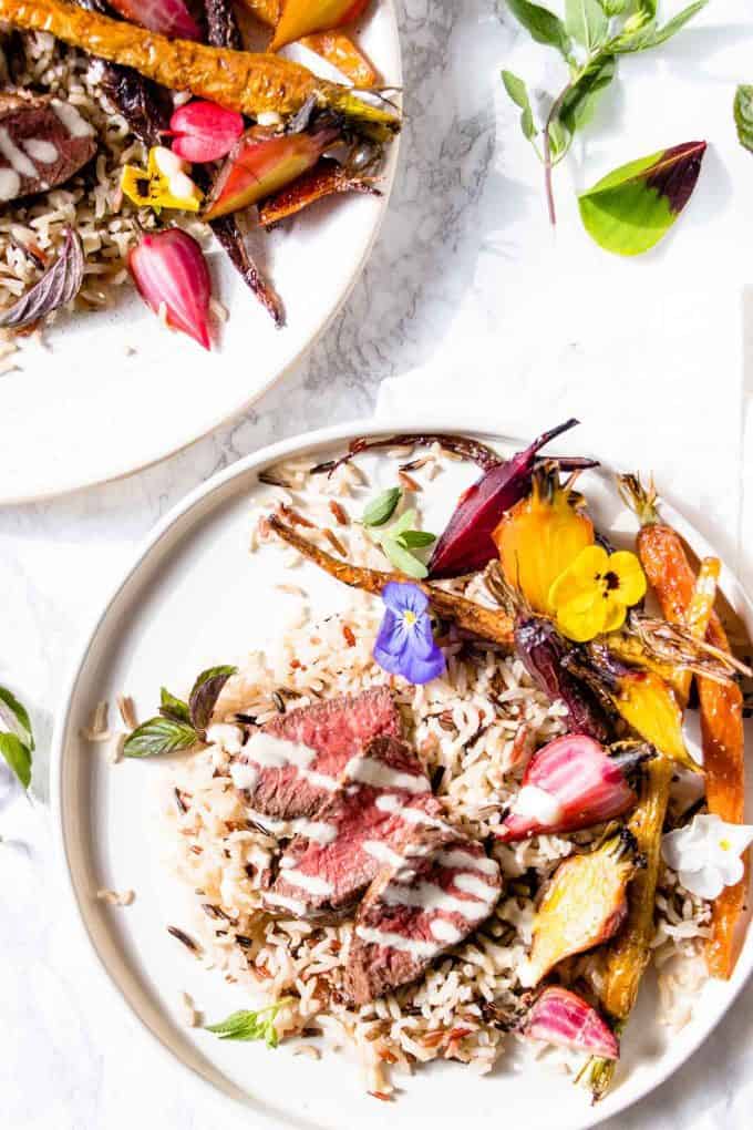 30 Minute Asian Beef. Lean Beef, low fat savoury miso sauce with wild rice and veggies.