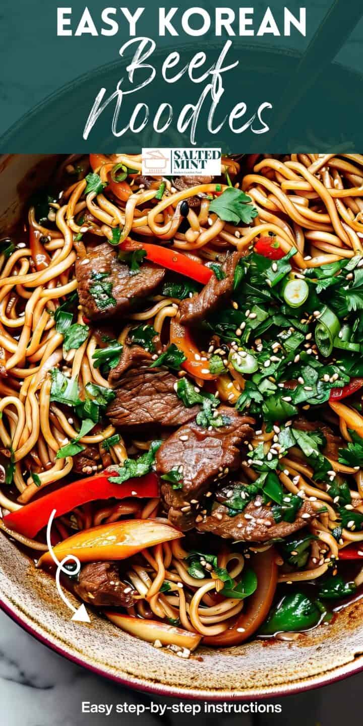 Easy Korean Noodles with Beef • Salted Mint