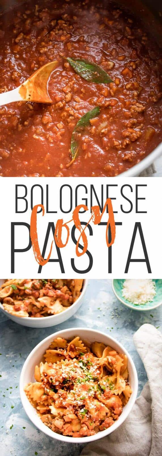 Easy bolognese with ground beef pasta.