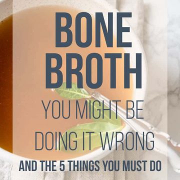 Beef bone broth in a pot.