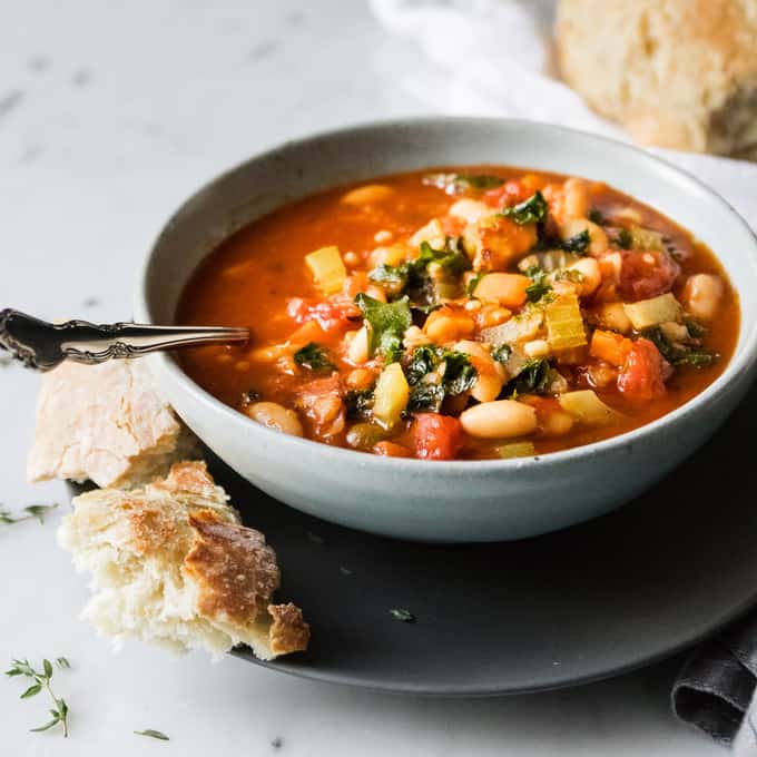 Hearty White Bean Minestrone • Salted Mint