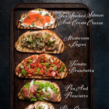 Tartines with charcuterie.