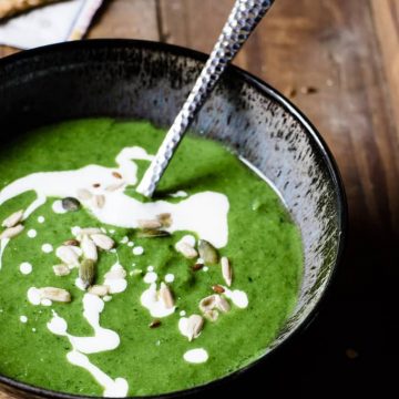 Broccoli soup with cream.