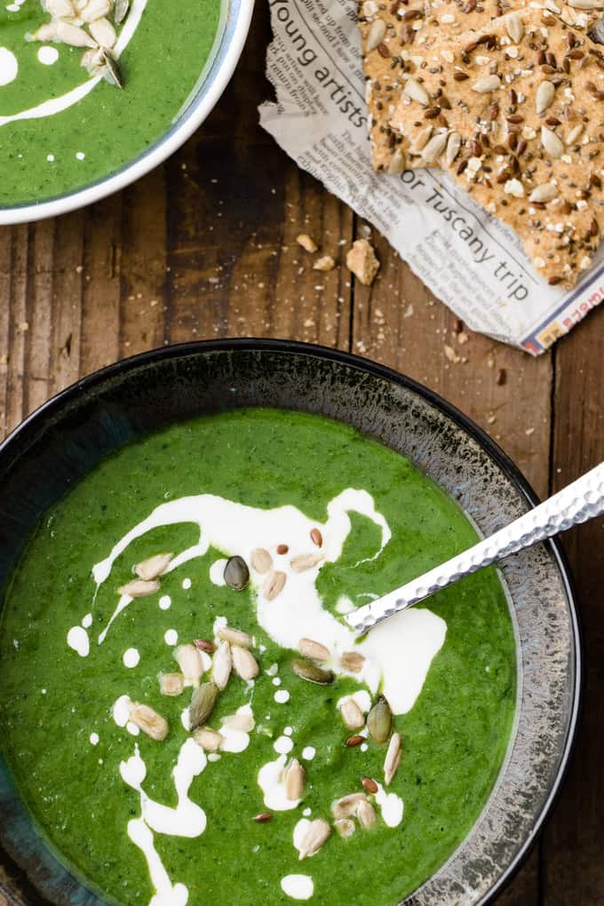 This green goddess wellness soup is the best way to get all your greens. This quick and simple delicious soup is all your health goals in a bowl.
