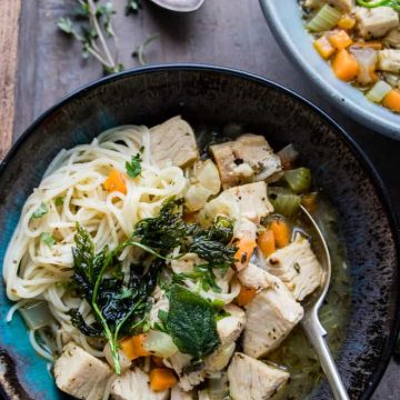 Italian Turkey and Vegetable Noodle Soup in a bowl.