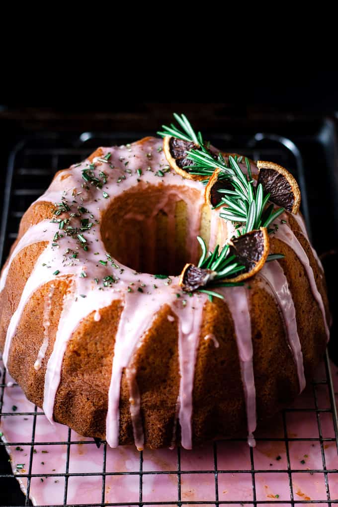 Olive Oil Thyme Mini Bundt Cakes