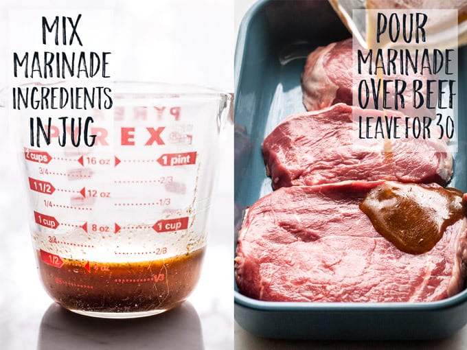 Easy Beef Fajita marinade in a jug.