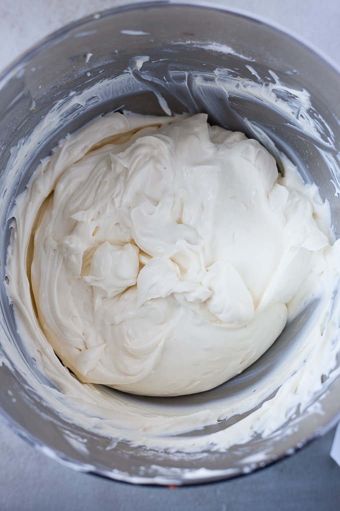 Whipped cream and cream cheese for no-bake cheesecake.