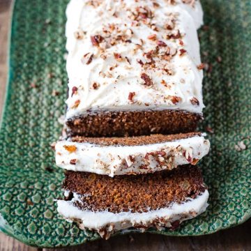 Healthier carrot cake with malt frosting.