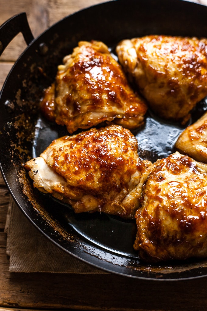 Honey garlic baked chicken with rice.