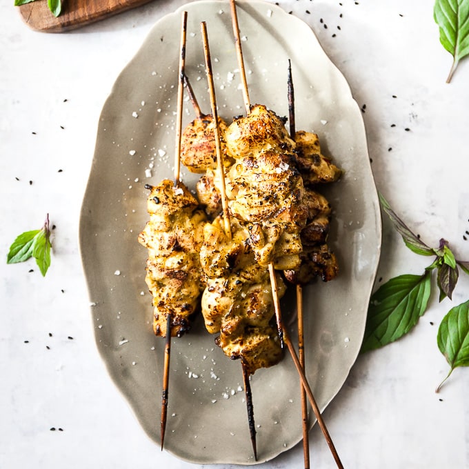 Easy Thai Coconut Chicken Skewers • Salted Mint
