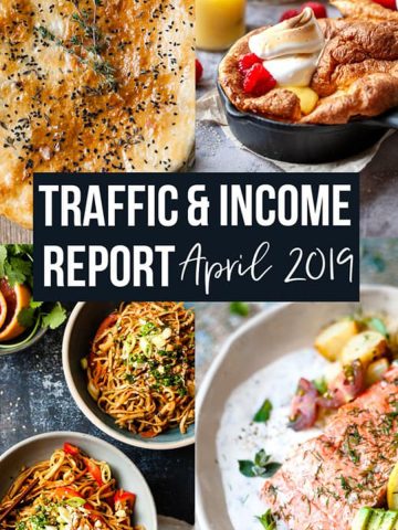Traffic and income report for a food blog.