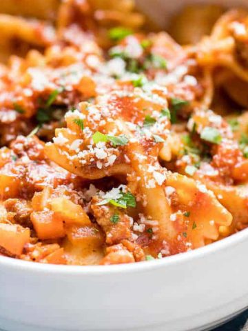 Simple rich and meaty bolognese sauce.