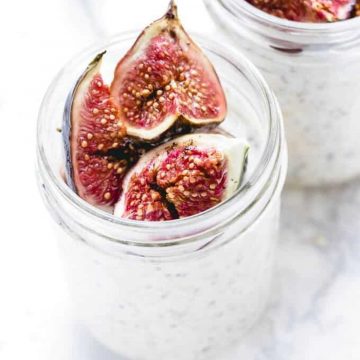 Overnight oats with roasted figs.