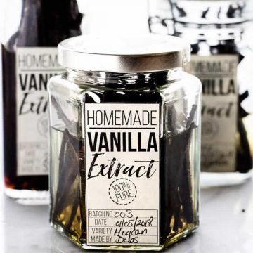 Homemade vanilla with labels.