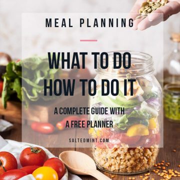 Guide to meal planning with text overlay.