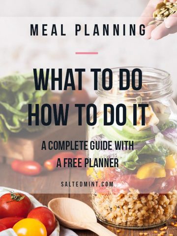 Guide to meal planning with text overlay.