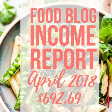 Traffic and income report for a food blog.