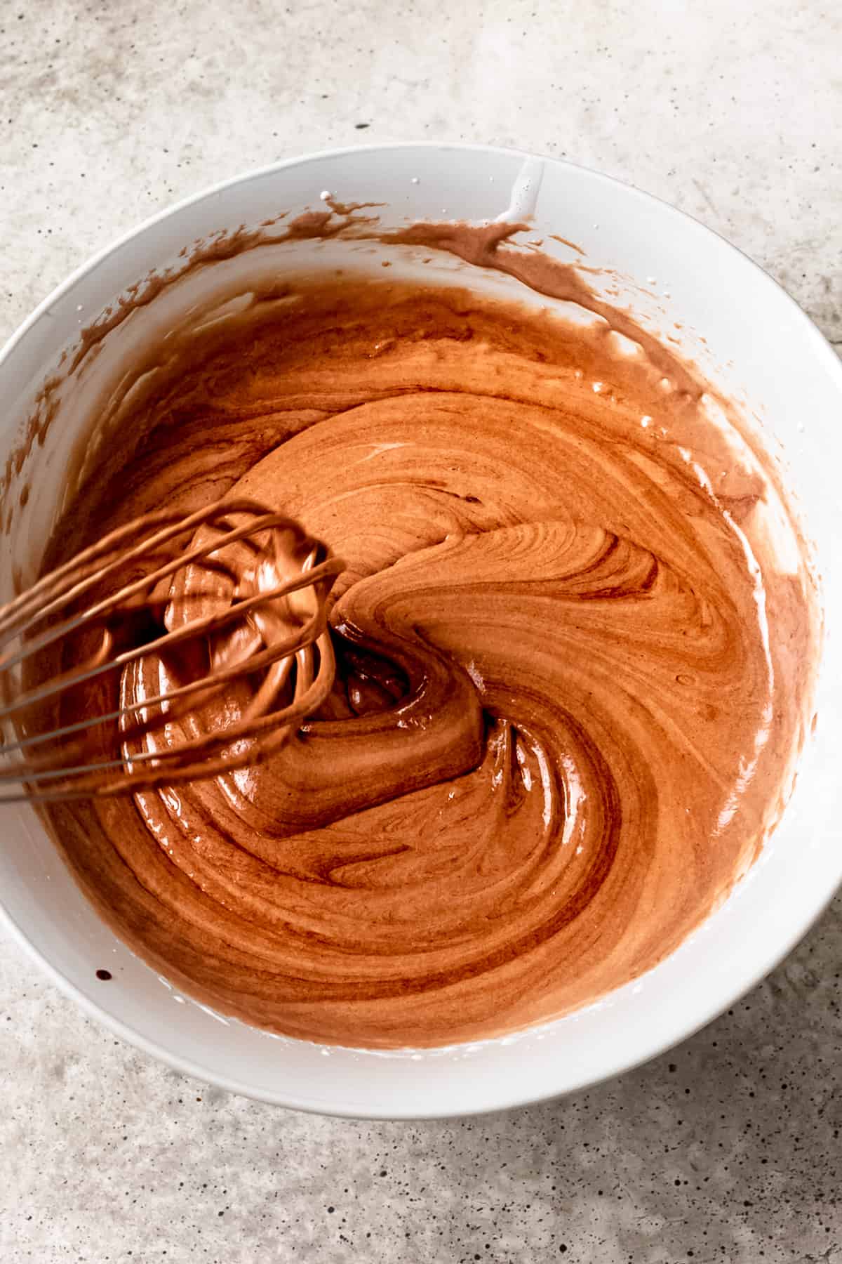 Brownie batter in a bowl.