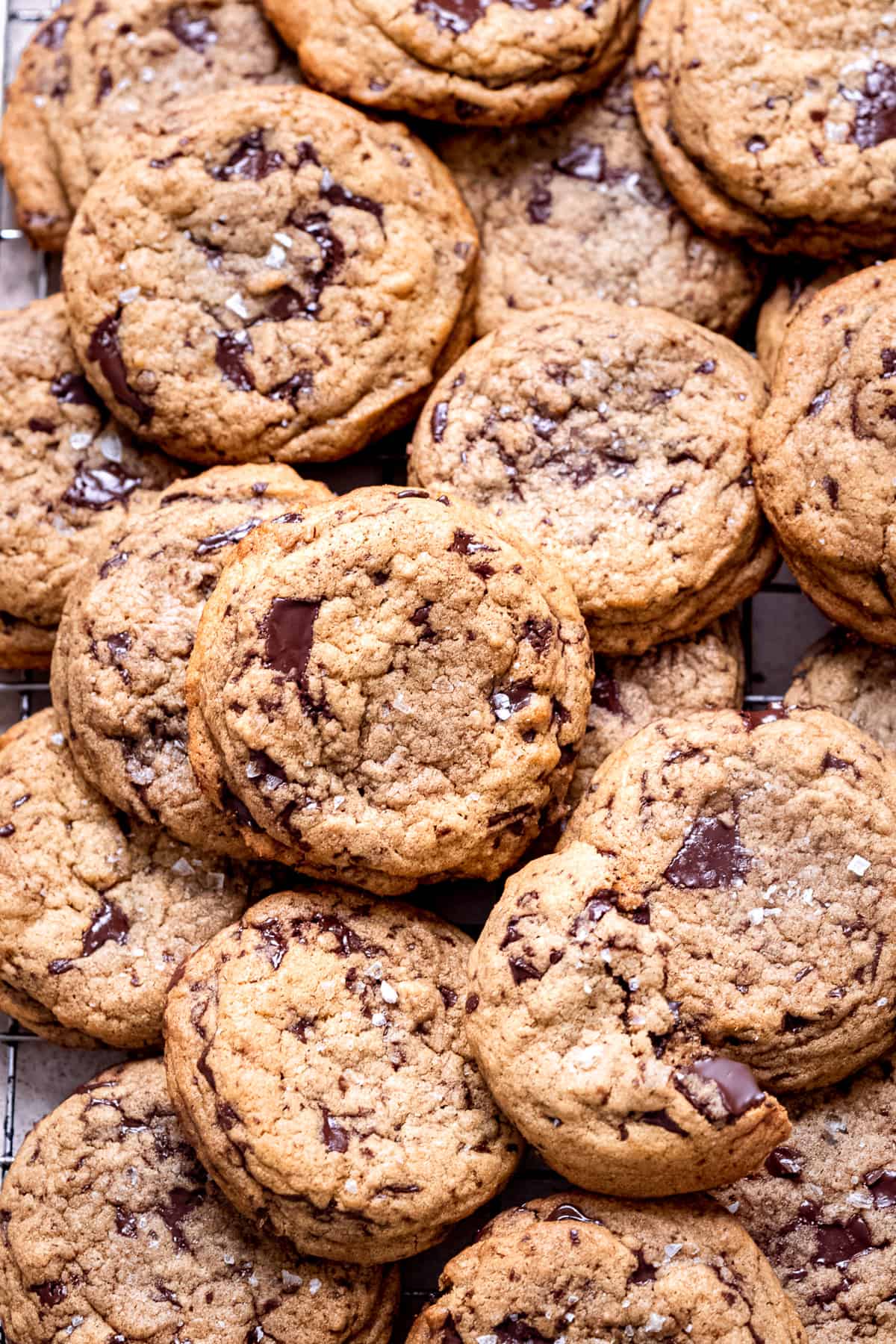 Cardamom Chocolate Chip Cookies on a cooling rack.