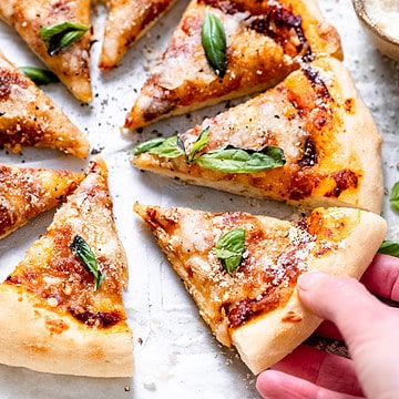 Homemade pizza dough base.