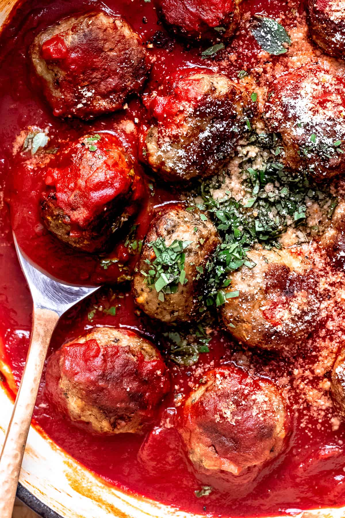 Italian Lamb Meatballs with parsley and parmesan.