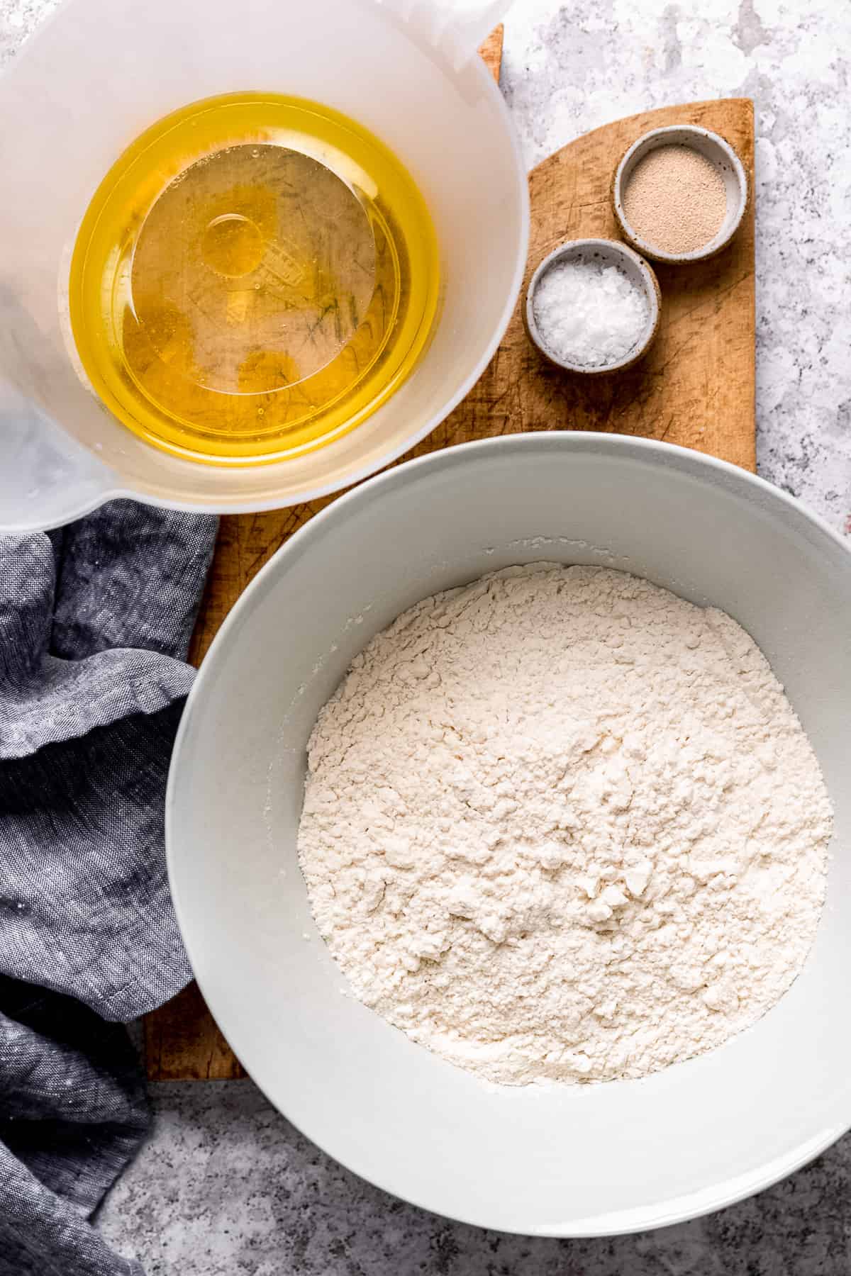 Italian Pizza Dough ingredients.