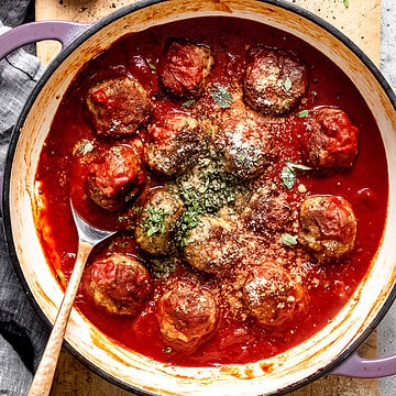 Juicy lamb meatballs with parmesan.