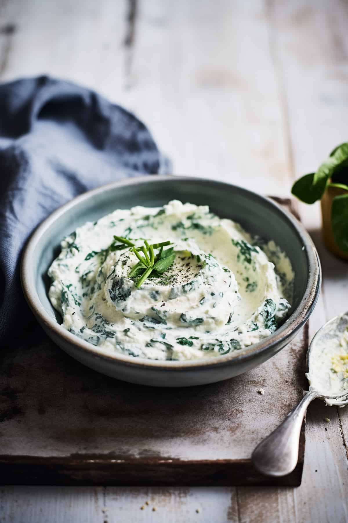 Spinach and ricotta filling for shells.