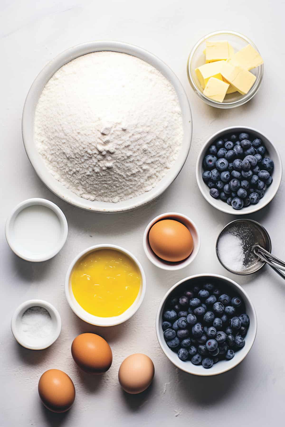 Ingredients for making blueberry curd.