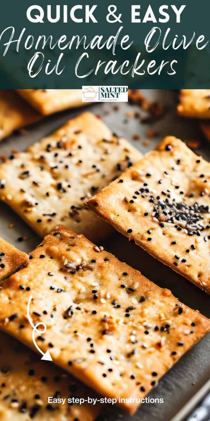 Homemade flatbread crackers on a baking tray.