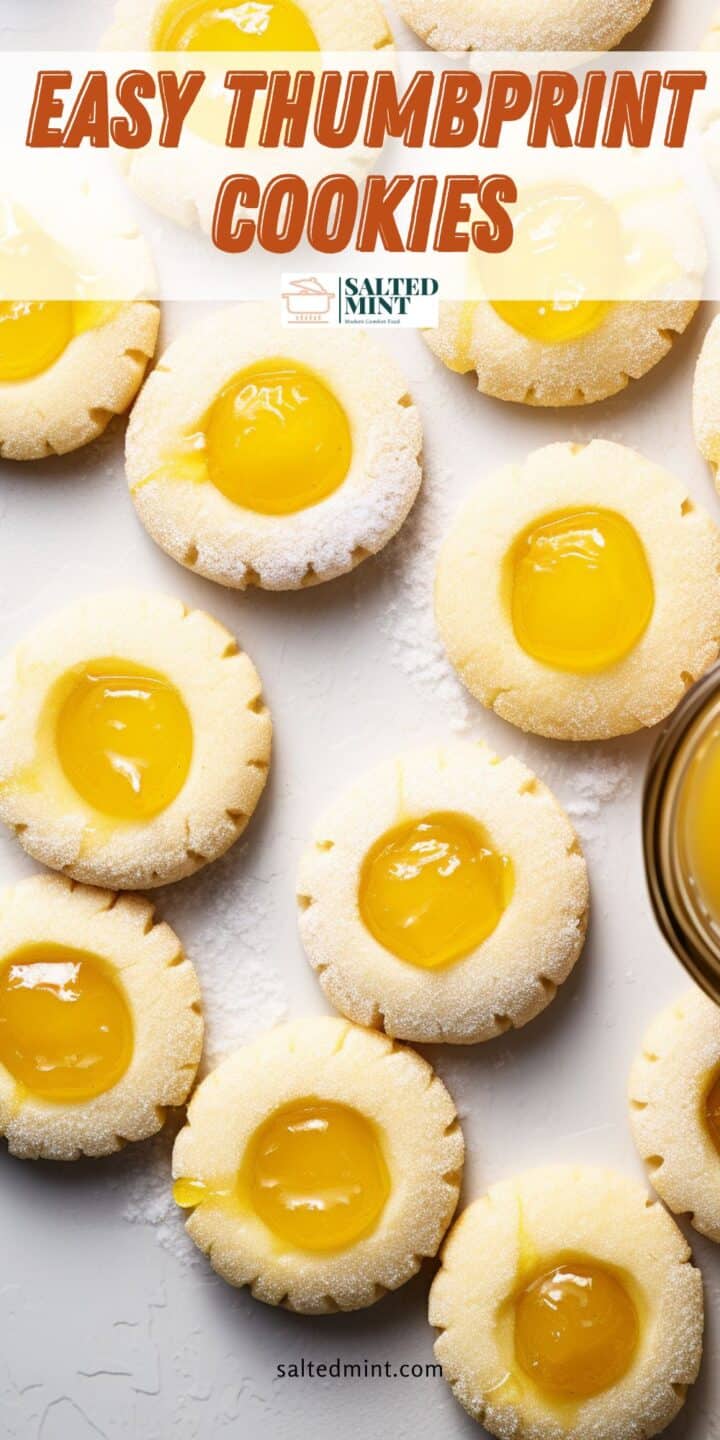 Easy lemon curd cookies with text overlay.