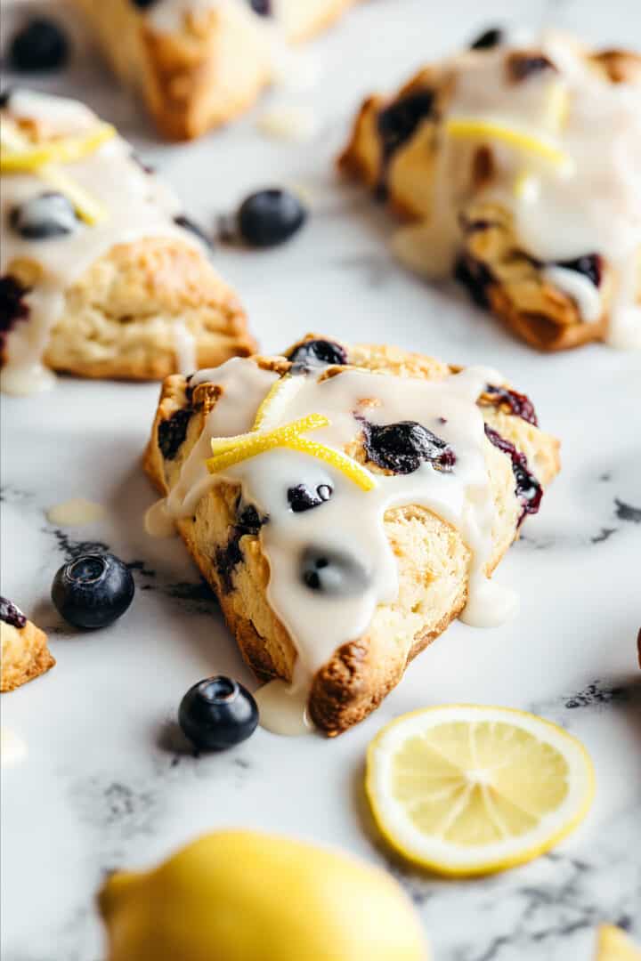 Easy Glazed Lemon Blueberry Scones • Salted Mint