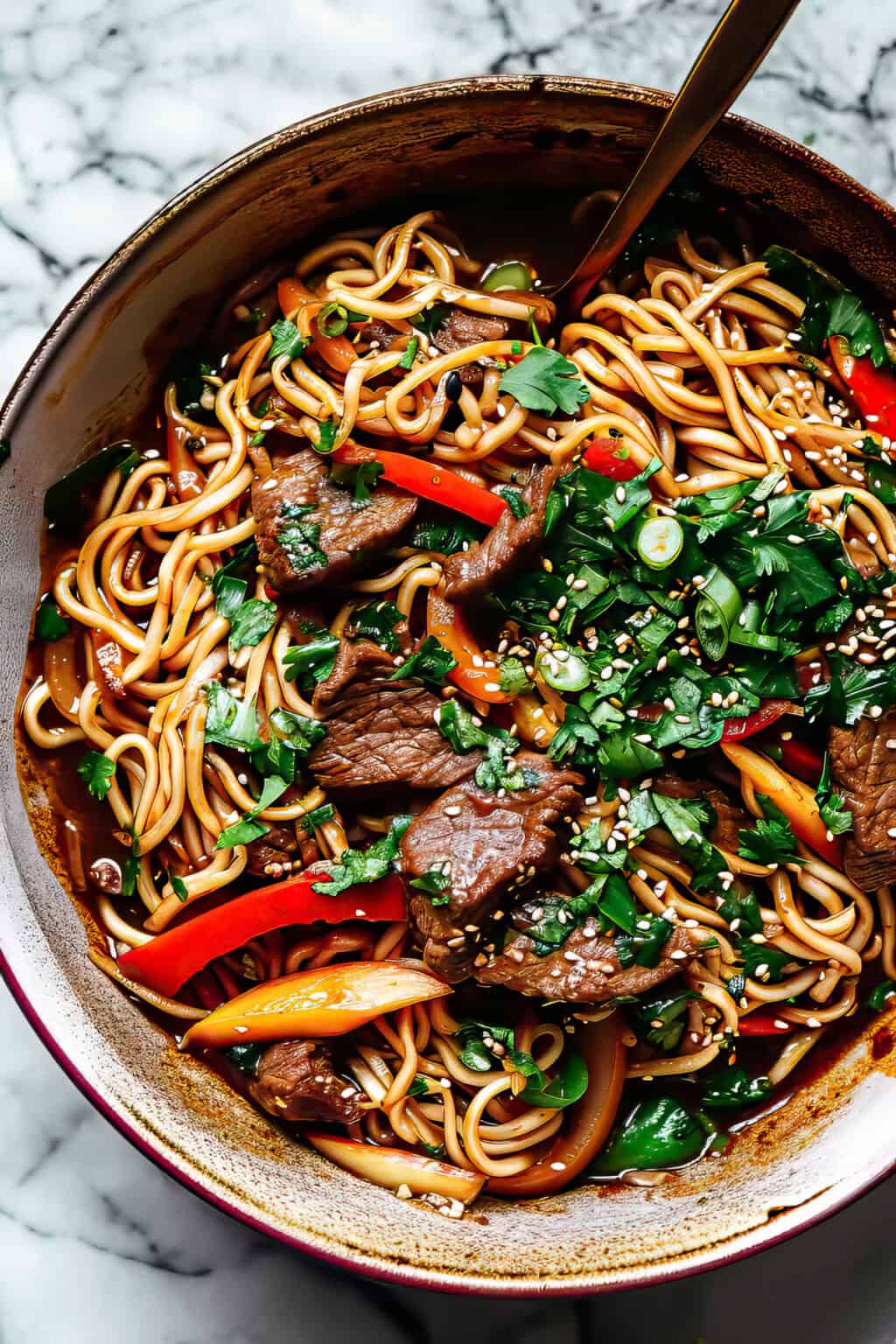 Easy Korean Noodles with Beef • Salted Mint