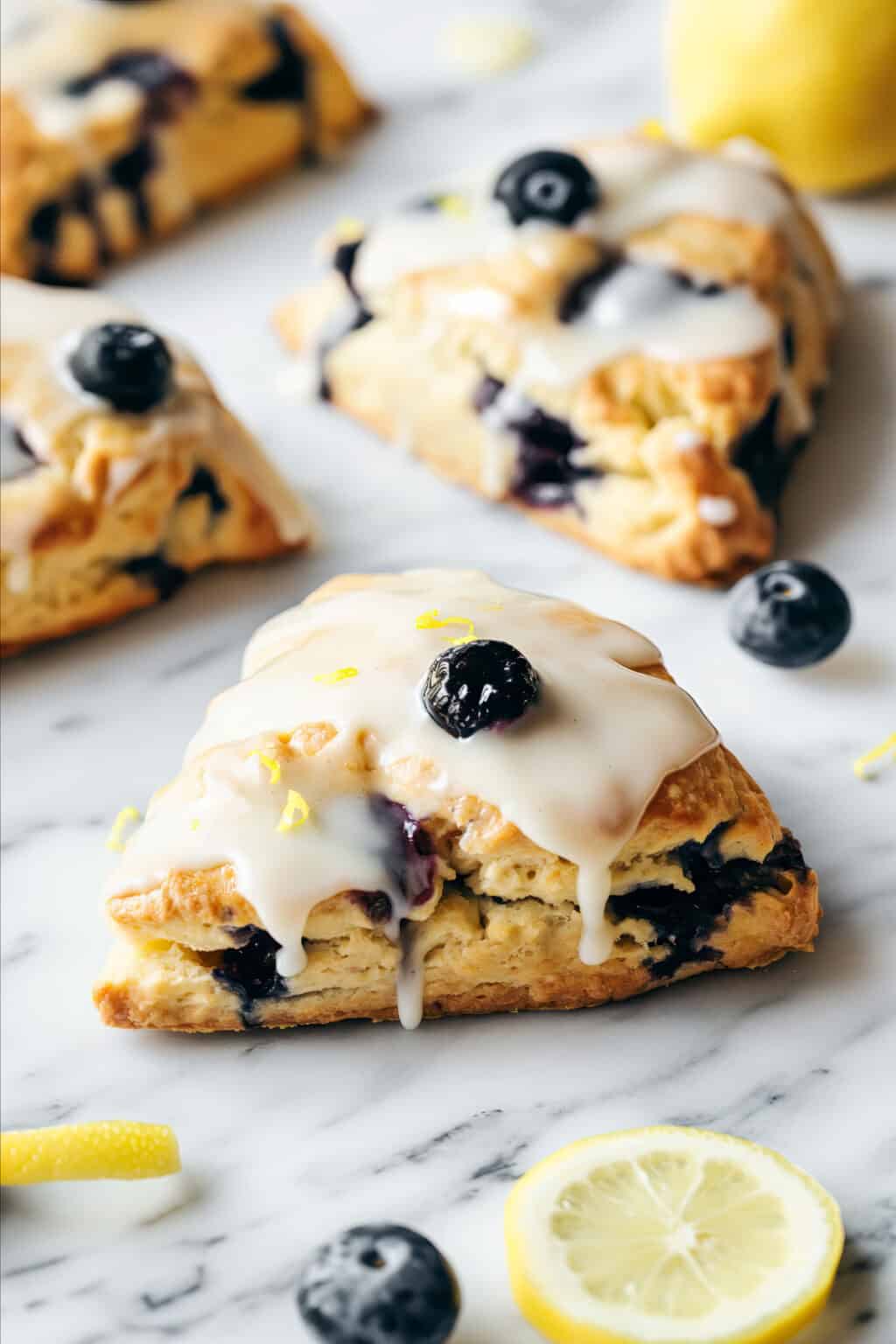 Easy Glazed Lemon Blueberry Scones • Salted Mint